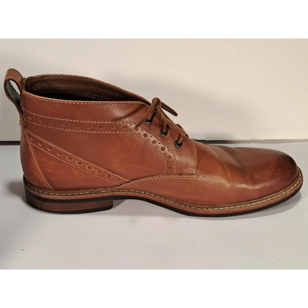 Bostonian Mens Brown Leather Wingtip Brogue Chukka‎ Boots 26119393 Size 12 M